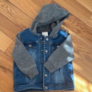 First Impressions Blue and Gray Jean Jacket with Hood